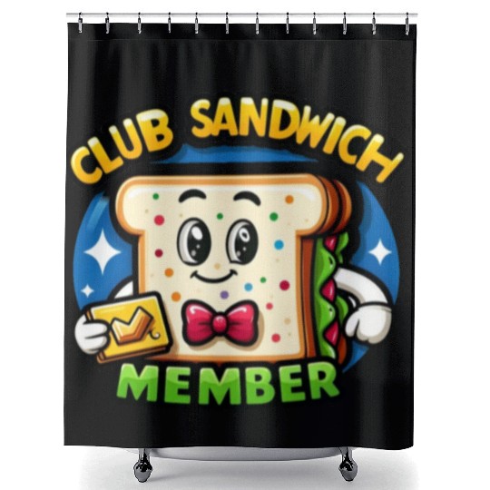 The Club Sandwich Member Shower Curtains