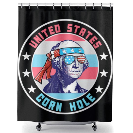 July Cornhole Apparel Clothing Premium Shower Curtains