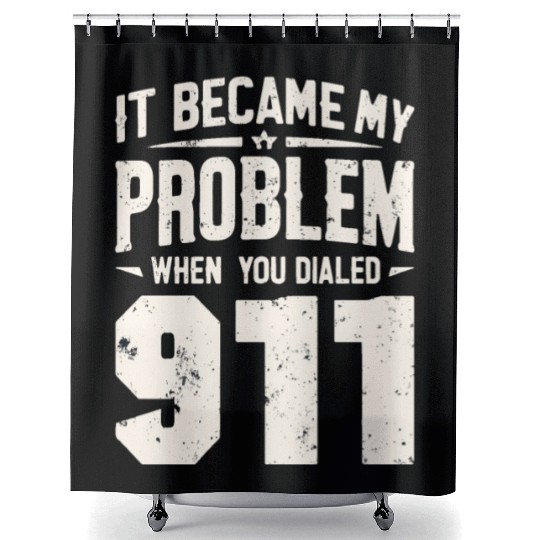 911 Dispatcher Operator Emergency Radio Dispatch Shower Curtains