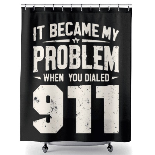 911 Dispatcher Operator Emergency Radio Dispatch Shower Curtains