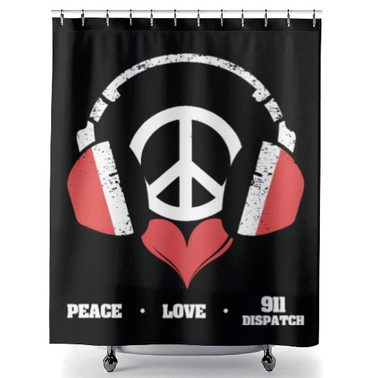 911 Dispatcher Operator Emergency Radio Dispatch Shower Curtains