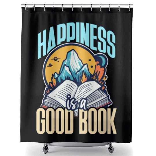 Literature Teacher Happiness Is A Good Book Reader Shower Curtains