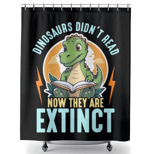 Literature Teacher Dinosaurs Didn't Read Librarian Shower Curtains