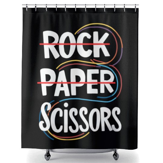Rock Paper Scissors Lesbian Funny Gay Pride LGBT Shower Curtains