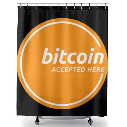 Bitcoin Accepted Here Promo Shower Curtains