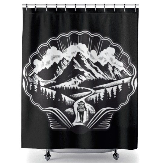 Pilgrim motif for the Way of St. James Shower Curtains