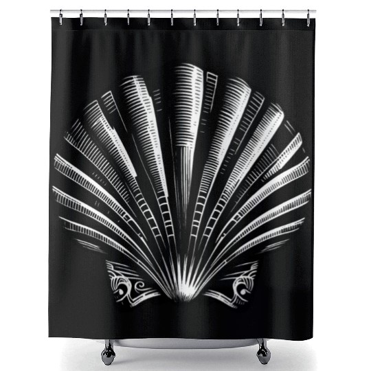 Scallop shell, symbolic of the Way of St. James Shower Curtains