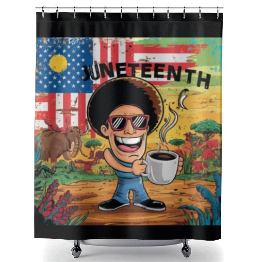 Juneteenth 4Th July Celebrate Fathers Day Coffee Shower Curtains