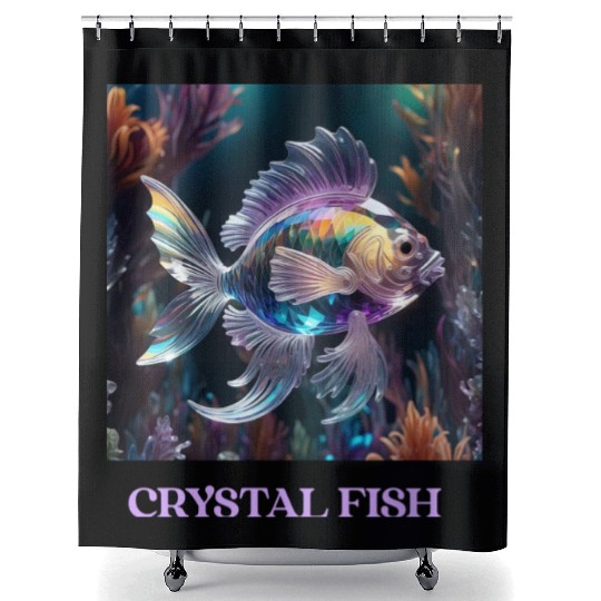 Colorful Crystal Glass Fantasy Fish Shower Curtains