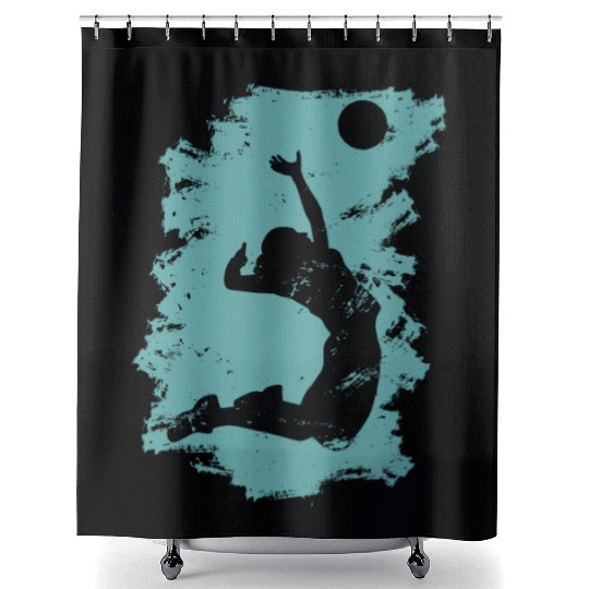 Volleyball Beach Grunge Vintage Shower Curtains