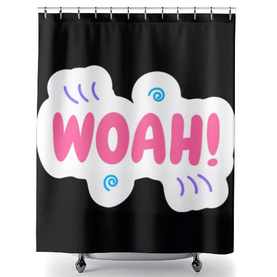 woah surprise Shower Curtains