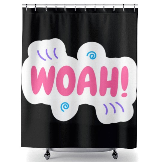 woah surprise Shower Curtains
