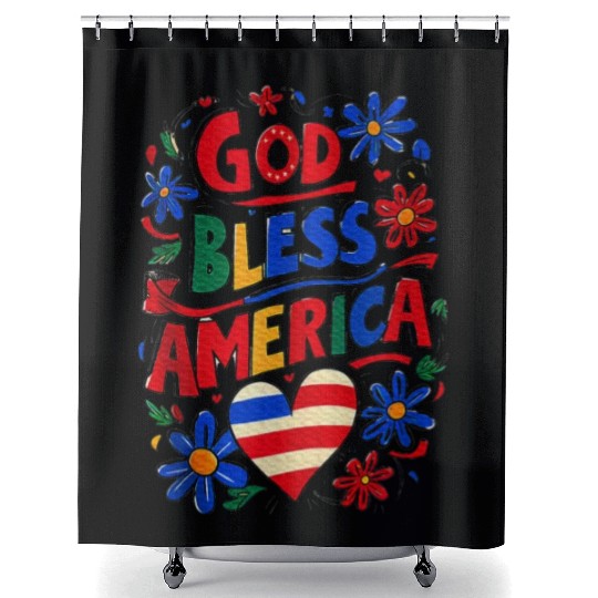 God Bless America Shower Curtains