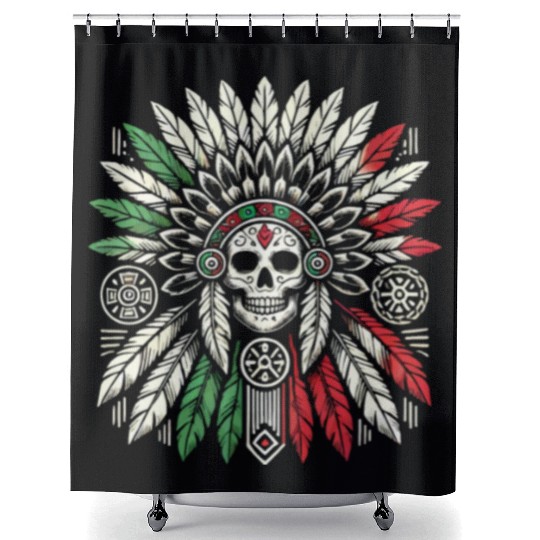 Aztec Warrior Indigenous Mexican Aztec Jaguar Shower Curtains