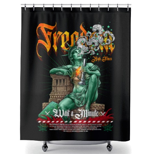 statue of liberty smoking #2 Shower Curtains