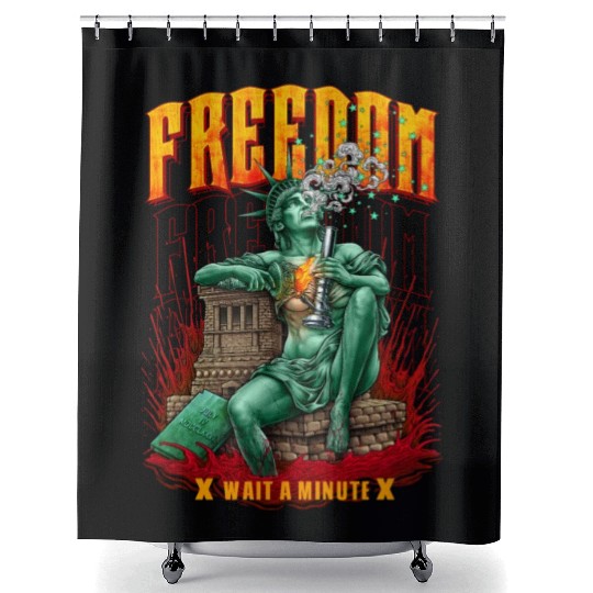 statue of liberty smoking #1 Shower Curtains
