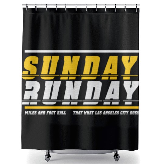Sunday Runday Miles & Football - Las Angles City Shower Curtains