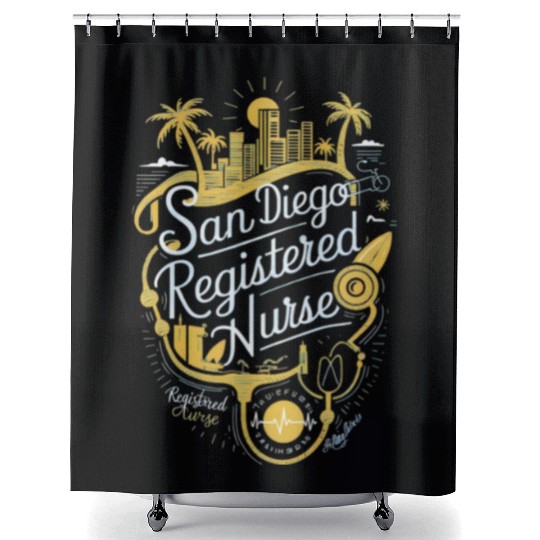 San Diego Registered Nurse Graphic Art Shower Curtains