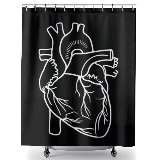 CVICU Cardiac Nurse Cardiology Heart Anatomy ICU Shower Curtains