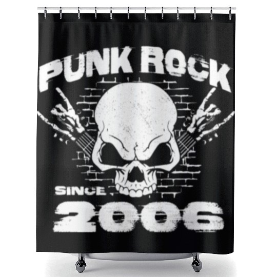 Punk Rock Since 2006 - Skull Rock Hands 18th Shower Curtains