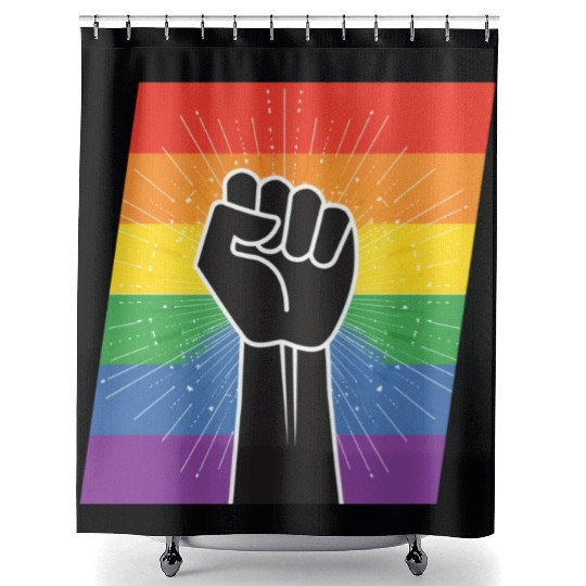 LGBTQ Rights Fist Shower Curtains