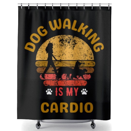 Dog Walking Dog-walking Pet Walk Dog Walker Shower Curtains