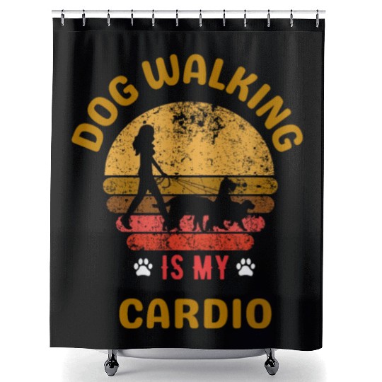 Dog Walking Dog-walking Pet Walk Dog Walker Shower Curtains