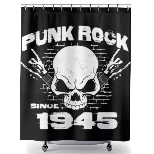79th Birthday - Punk Rock Since 1945 Skull Rock Shower Curtains