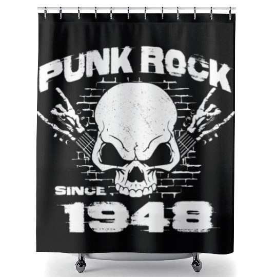 Vintage Grunge Punk since 1948 for 76th Birthday Shower Curtains