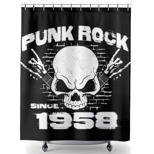 Vintage Grunge Punk since 1958 for 66th Birthday Shower Curtains