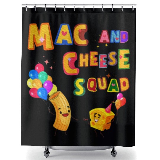 Macaroni And Cheese Mac Cheese Squad Lover Shower Curtains