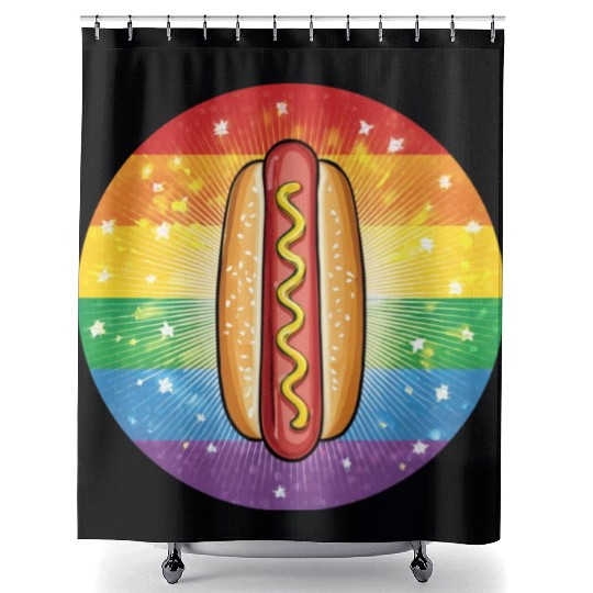 LGBTQ Hot Dog Shower Curtains