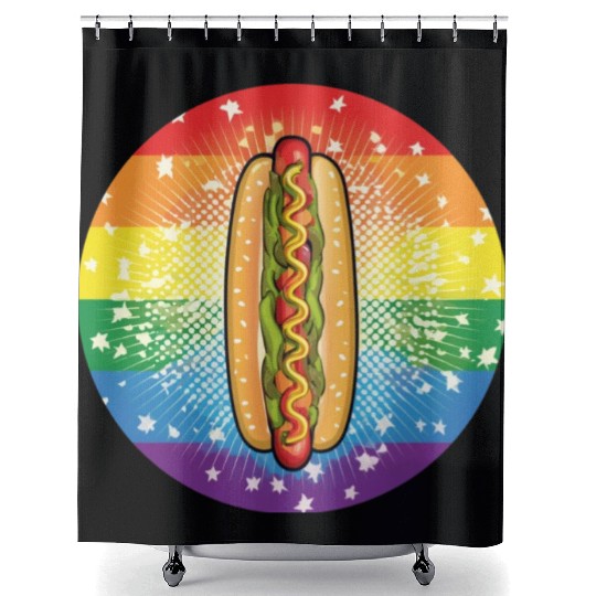 LGBTQ Hot Dog Shower Curtains