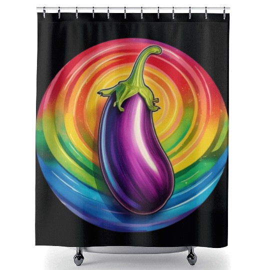 LGBTQ Eggplant Shower Curtains