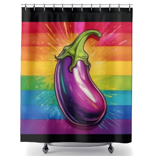 LGBTQ Eggplant Shower Curtains