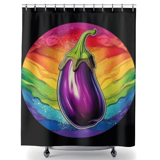 LGBTQ Eggplant Shower Curtains