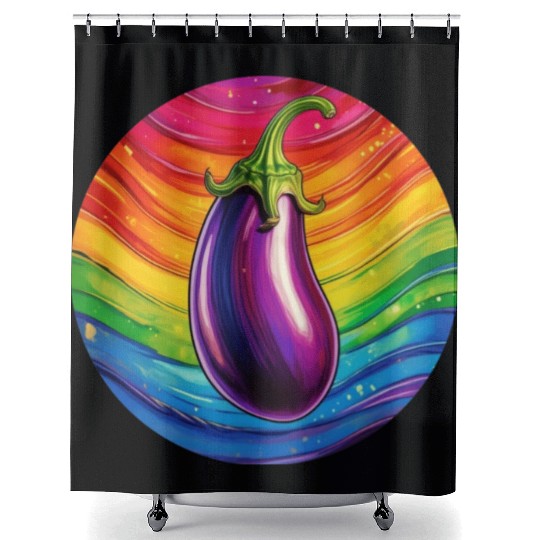 LGBTQ Eggplant Shower Curtains