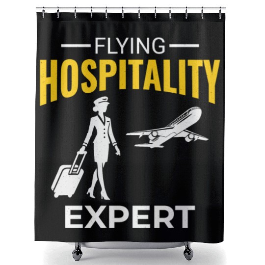 Flight Attendant Aviation Cabin Crew Airline Staff Shower Curtains