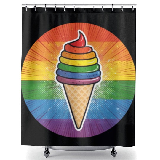 LGBTQ Ice Cream Shower Curtains