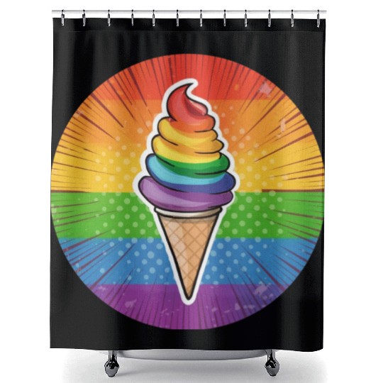 LGBTQ Ice Cream Shower Curtains
