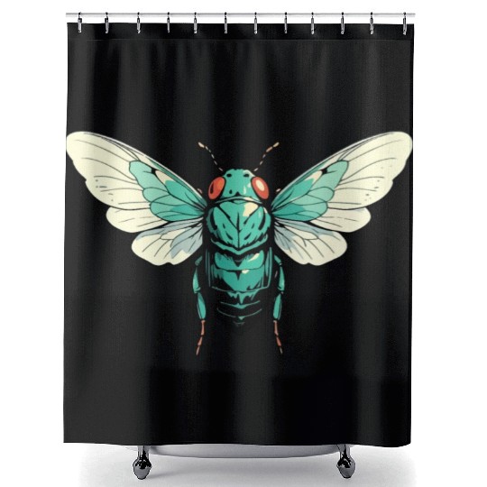 Cicada Insect Animal Lover Funny Design Shower Curtains