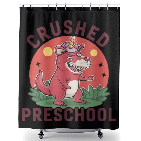 crushed preschool unicorn preschool graduation Shower Curtains
