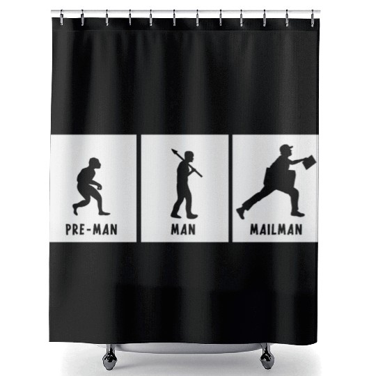 Humor Joke Hilarious about Postman Evolution Of Ma Shower Curtains