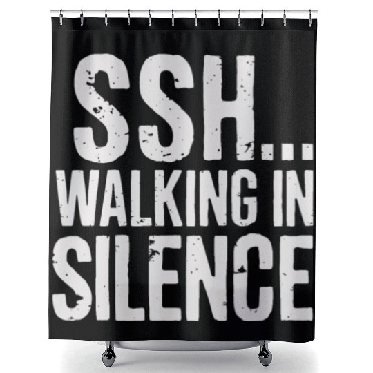 Ssh Walking In Silence Trend Silent Walking Shower Curtains