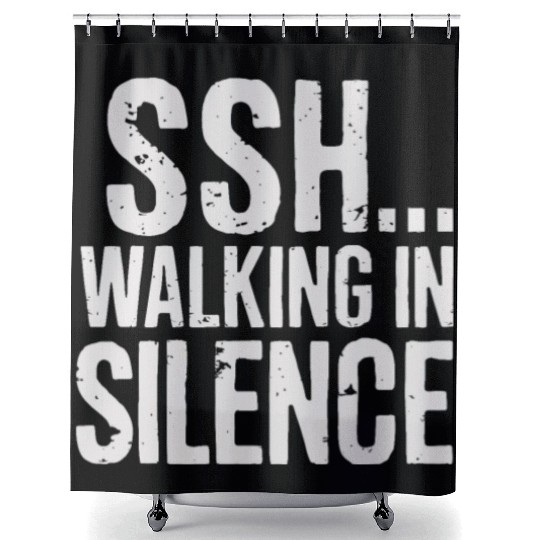 Ssh Walking In Silence Trend Silent Walking Shower Curtains