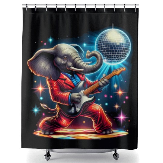 Disco Ball Guitar Elephant Shower Curtains