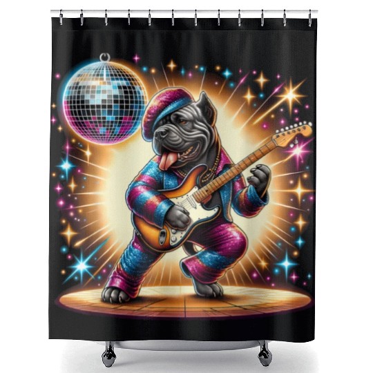 Disco Cane Corso dog Shower Curtains