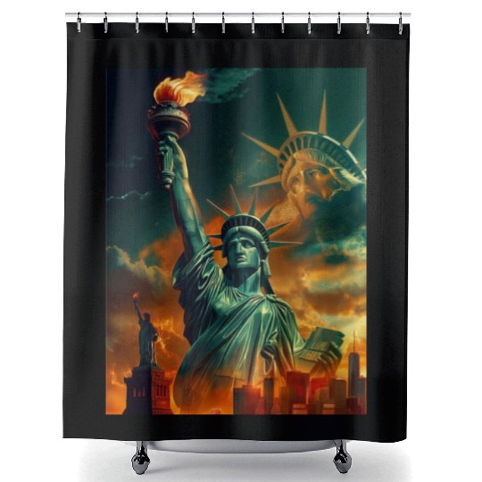 Statue of Liberty in New York USA Shower Curtains