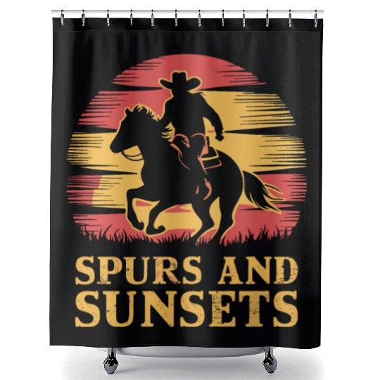 Cowboy Lifestyle Western Theme with Horses and Shower Curtains