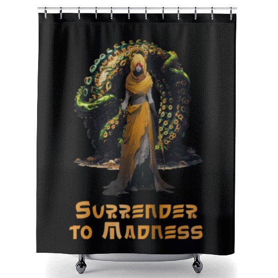 King in Yellow Shower Curtains